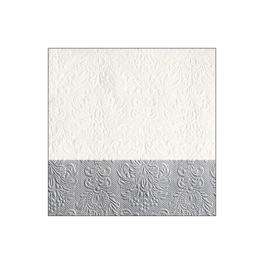Servetele de masa, 15 buc, 25x25 cm, Elegance Dip Silver - AMBIENTE
