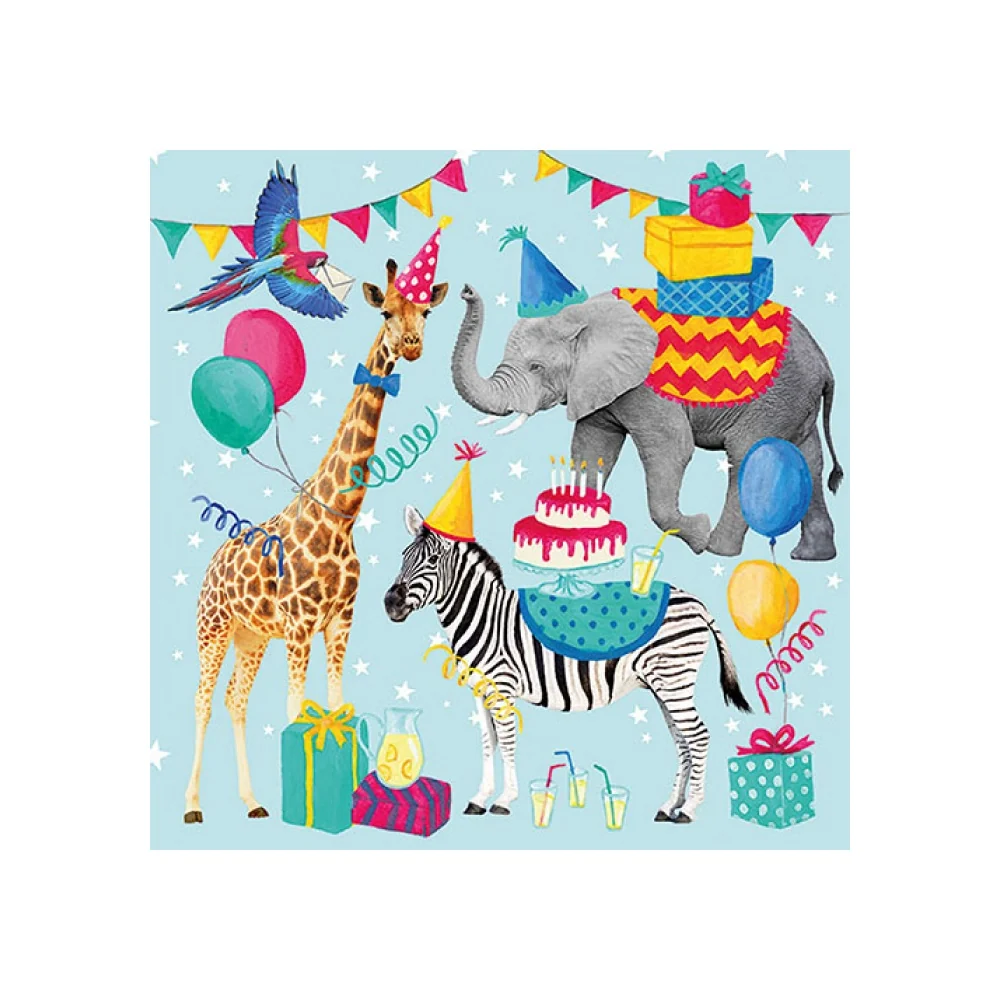 Servetele de masa, 20 buc, 33x33 cm, Animal Birthday - AMBIENTE