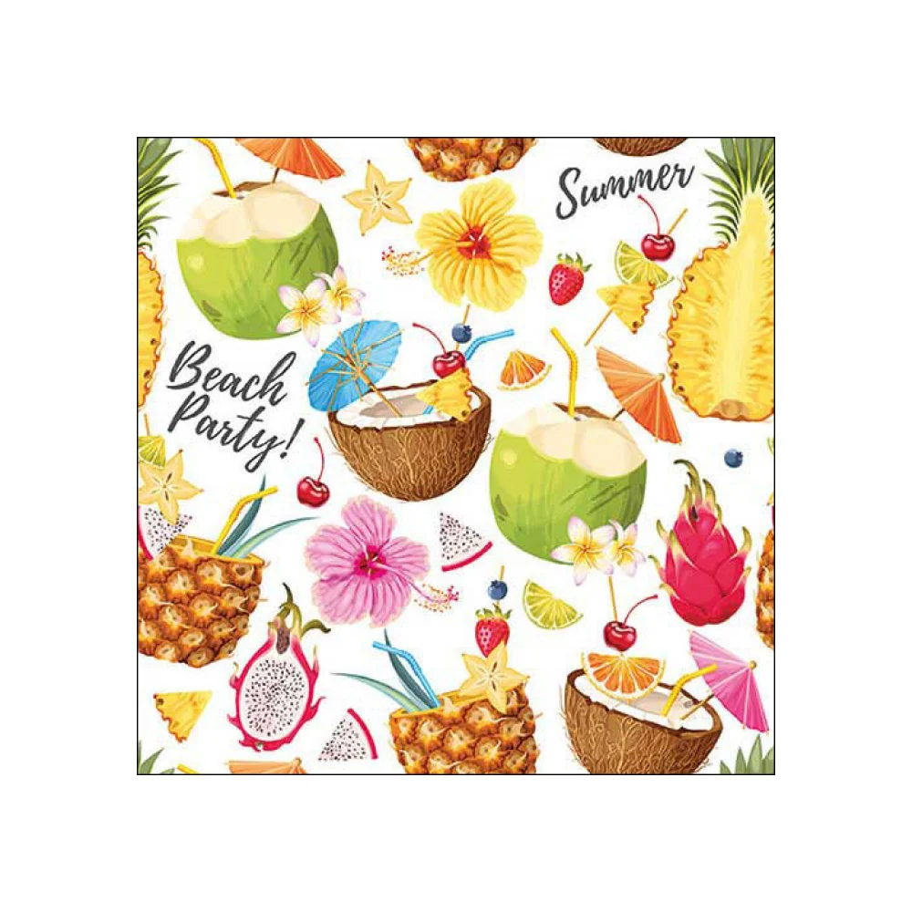 Servetele de masa, 20 buc, 33x33 cm, Beach Party White - AMBIENTE