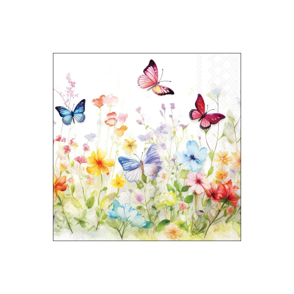 Servetele de masa, 20 buc, 33x33 cm, Butterflies field - AMBIENTE
