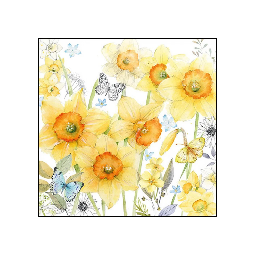 Servetele de masa, 20 buc, 33x33 cm, Classic Daffodils - AMBIENTE