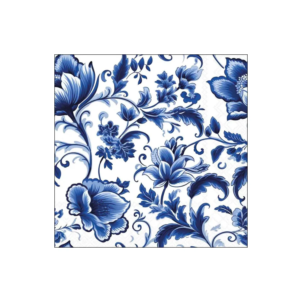 Servetele de masa, 20 buc, 33x33 cm, Delft Blue Florals - AMBIENTE