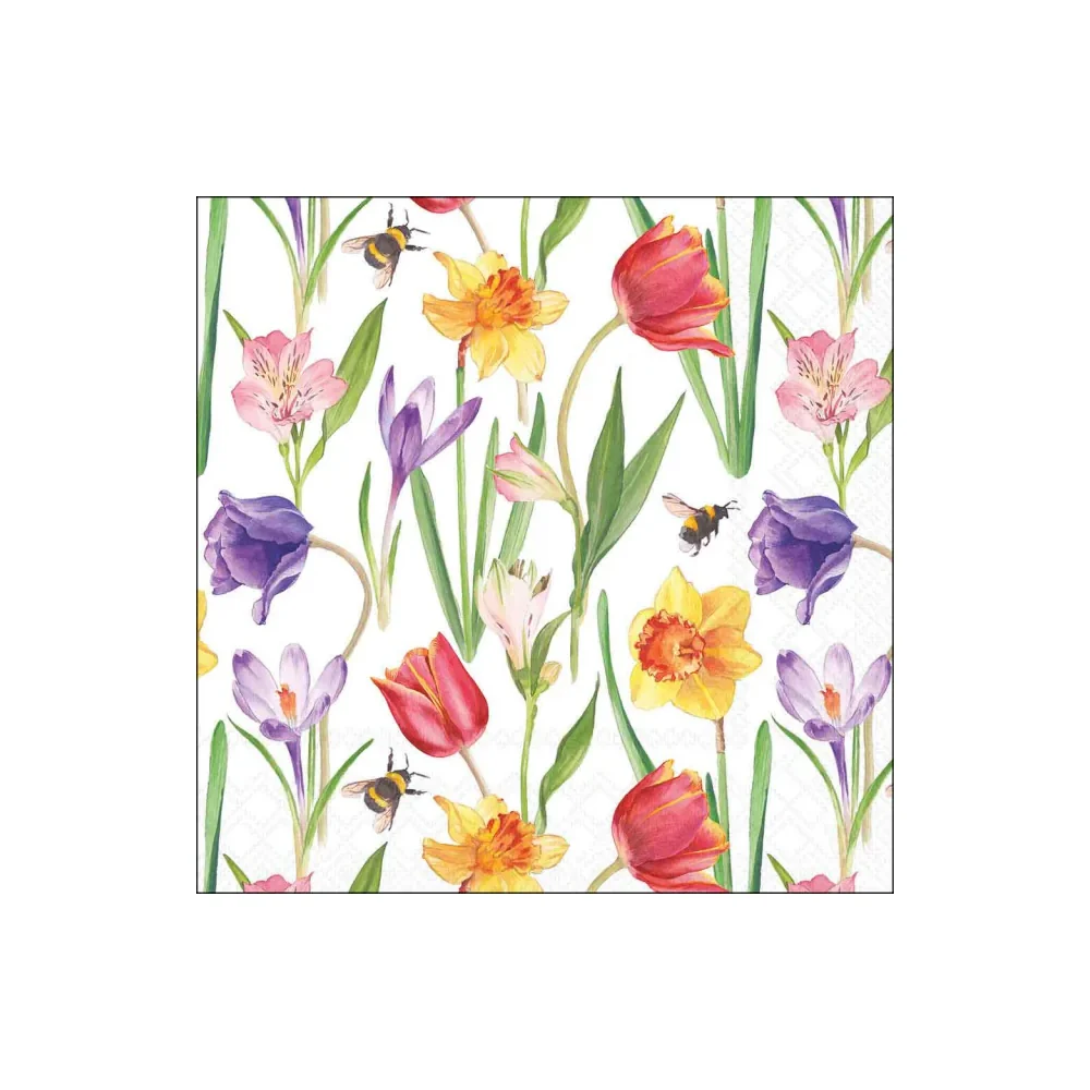 Servetele de masa, 20 buc, 33x33 cm, Flowers Spring - AMBIENTE
