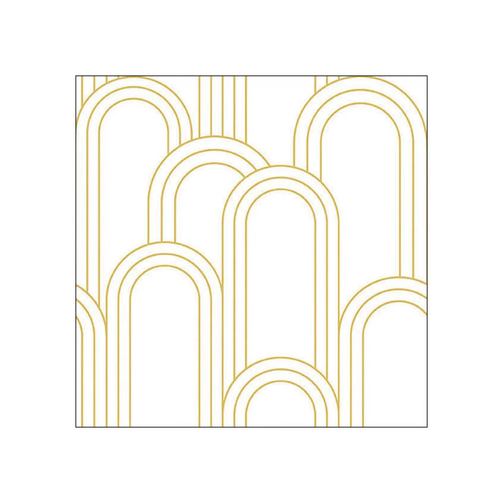 Servetele de masa, 20 buc, 33x33 cm, Geometric Lines Gold/White - AMBIENTE
