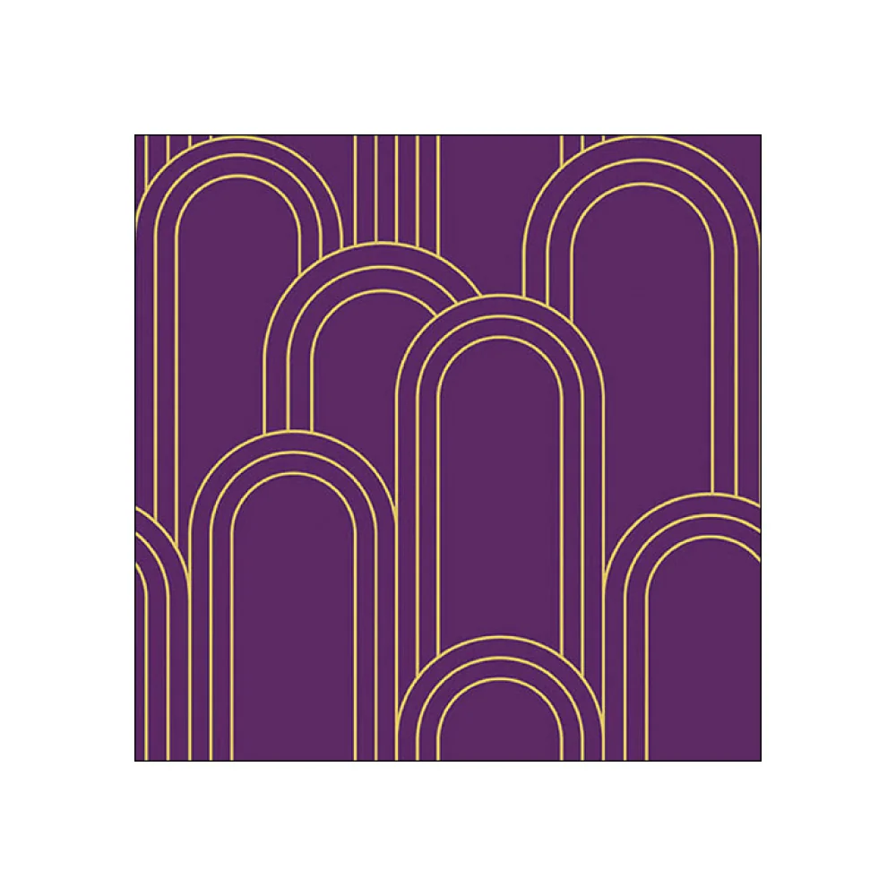 Servetele de masa, 20 buc, 33x33 cm, Geometric Lines Gold/Purple - AMBIENTE
