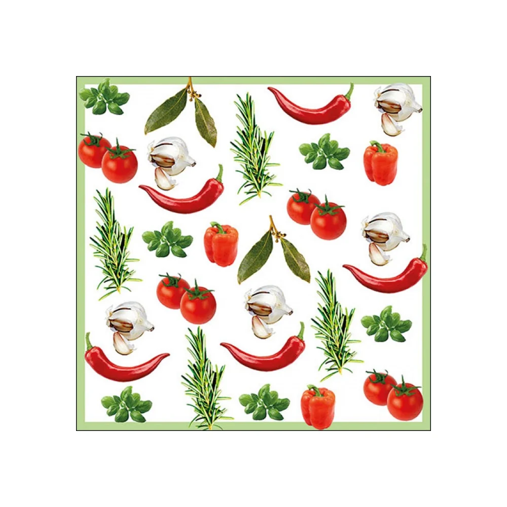 Servetele de masa, 20 buc, 33x33 cm, Italian Vegetables - AMBIENTE