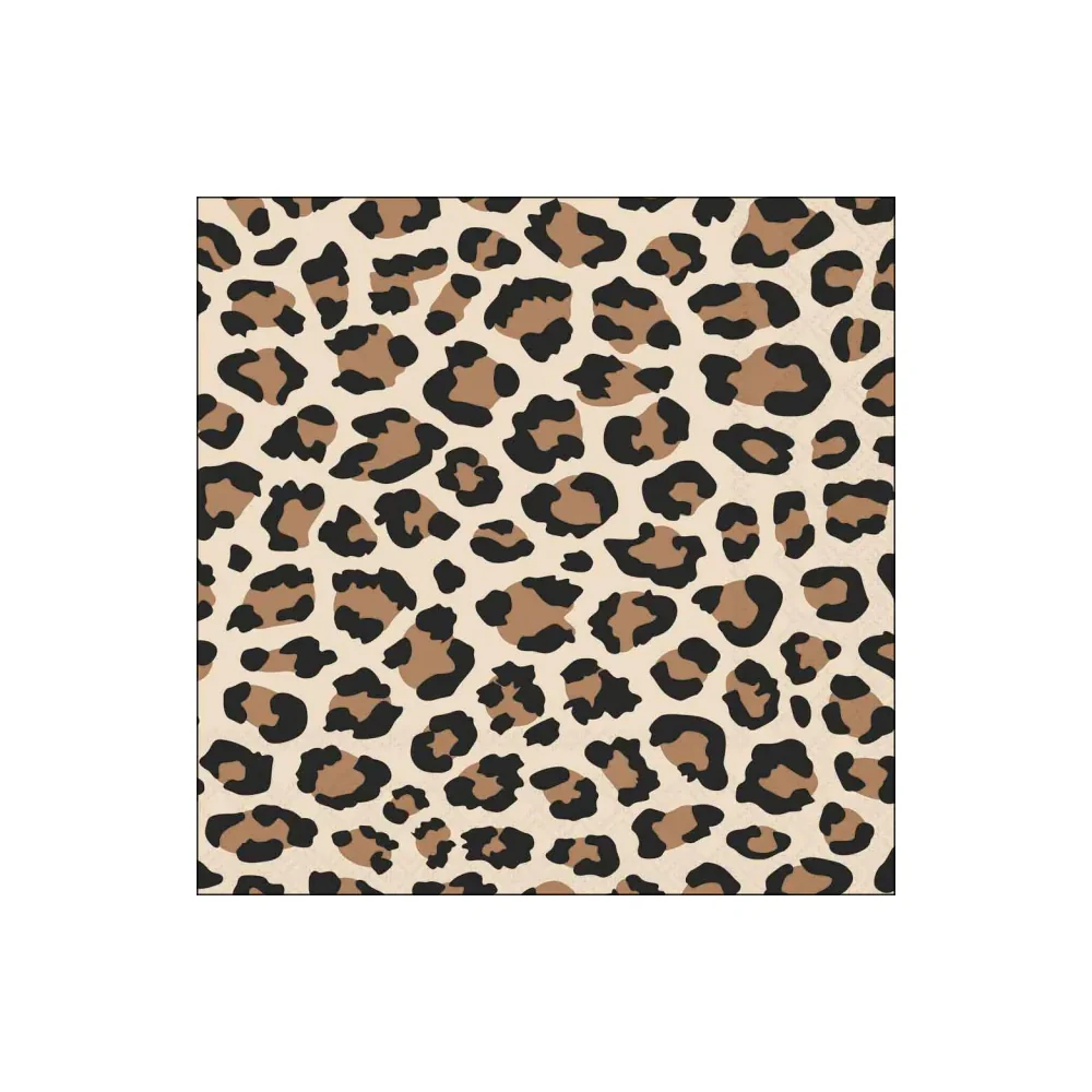 Servetele de masa, 20 buc, 33x33 cm, Leopard Pattern Brown - AMBIENTE