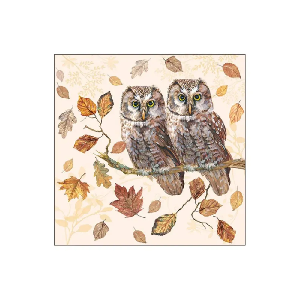 Servetele de masa, 20 buc, 33x33 cm, Owl Couple - AMBIENTE