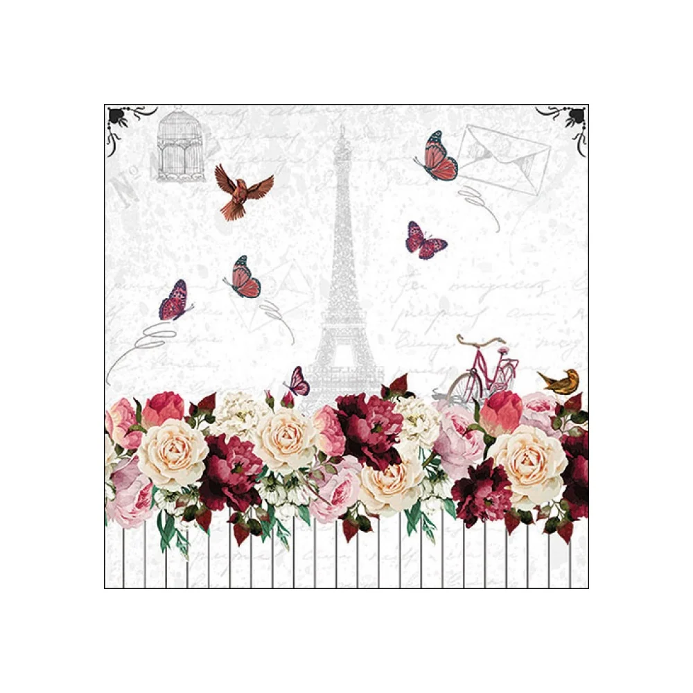 Servetele de masa, 20 buc, 33x33 cm, Romantic Paris - AMBIENTE
