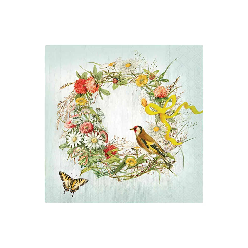 Servetele de masa, 20 buc, 33x33 cm, Wreath Ribbon - AMBIENTE