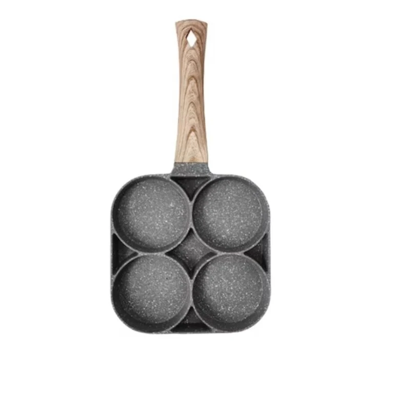 Tigaie antiaderentă cu 4 compartimente rotunde – Gătit simplu și uniform! 🍳🔥