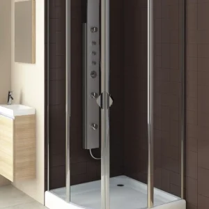 Set Cabina + Cadita Dus Lazuro semirotunda 80 x 80 cm