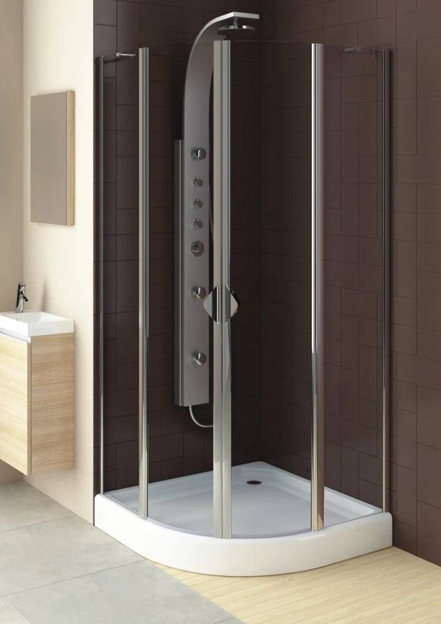 Set Cabina + Cadita Dus Lazuro semirotunda 80 x 80 cm