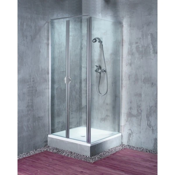 Set Cabina + Cadita Dus patrata Glass 5, 80 x 80 cm