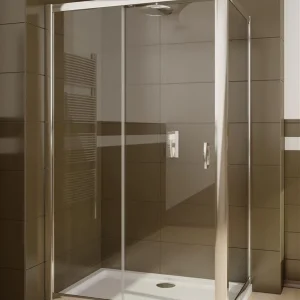 Cabina dus dreptunghiulara cu usa glisanta Radaway Premium Plus DWJ+S 140x90 cm, sticla transparenta