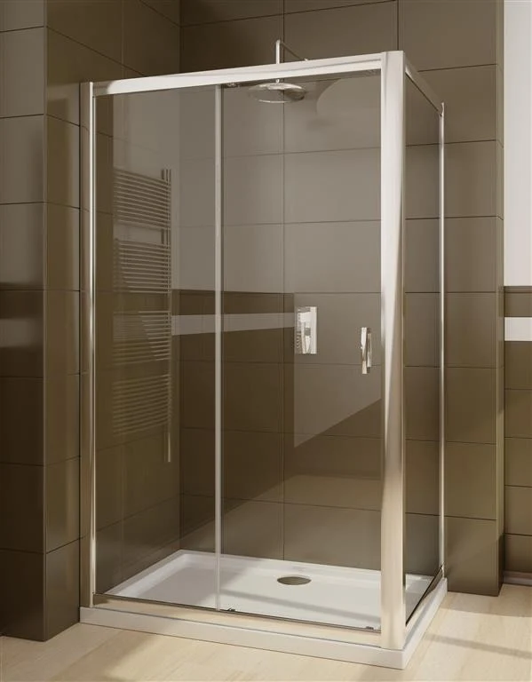 Cabina dus dreptunghiulara cu usa glisanta Radaway Premium Plus DWJ+S 140x90 cm, sticla maro