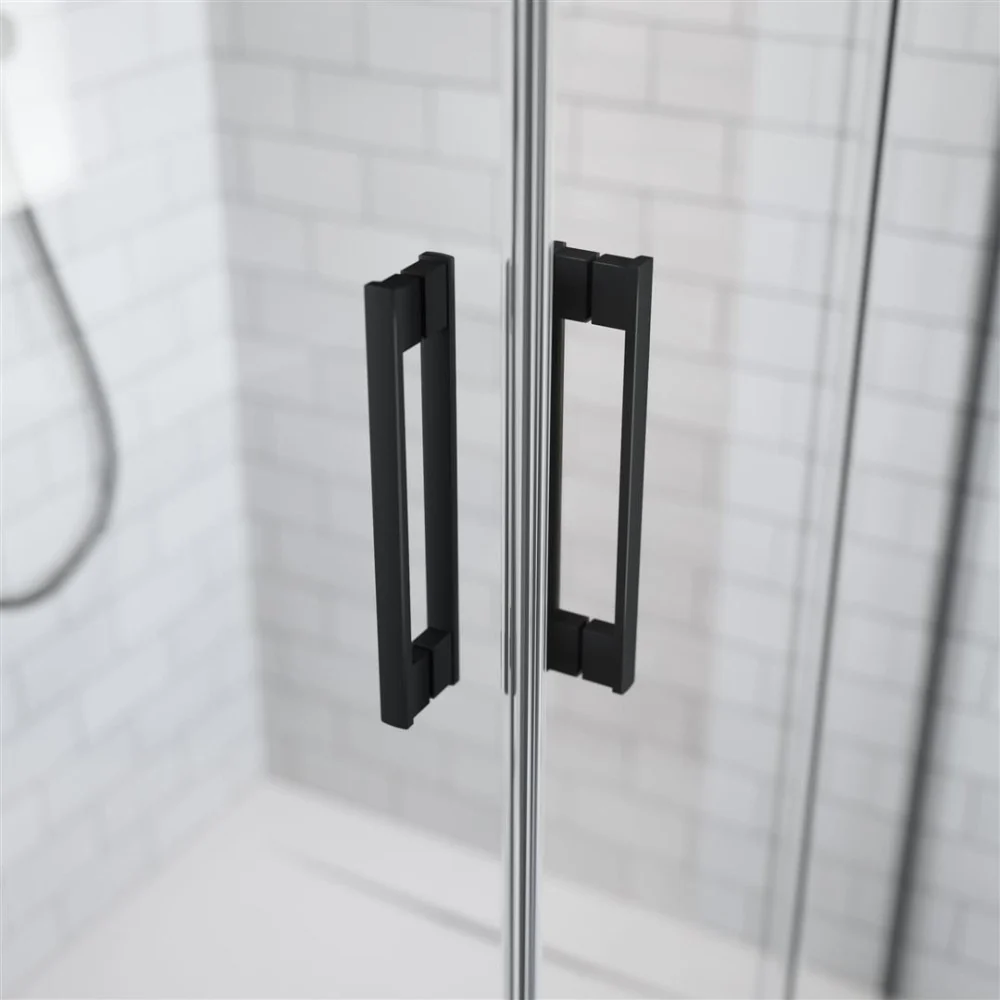 Cabina dus dreptunghiulara cu usi glisante Radaway Idea Black KDD 80x120 cm, profil negru mat