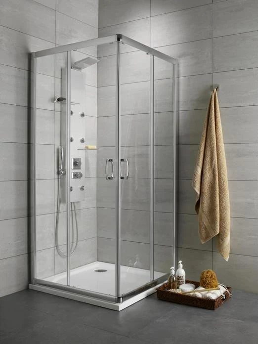 Cabina dus dreptunghiulara cu usi glisante Radaway Premium Plus D 120x80 cm, sticla maro