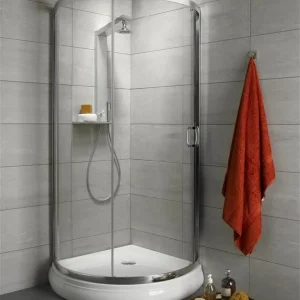 Cabina dus semirotunda cu usa glisanta Radaway Premium Plus B 90x90 cm, sticla maro