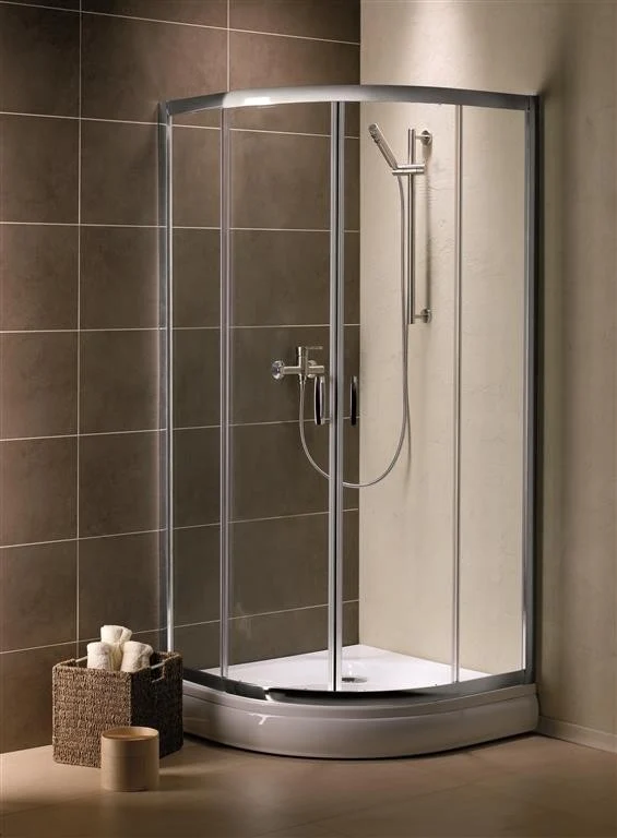 Cabina dus semirotunda cu usi glisante Radaway Premium Plus 1900 90x90 cm, sticla fabric