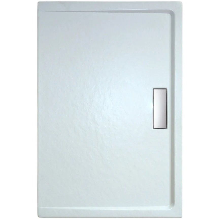 Cadita dus dreptunghiulara acril aspect piatra Belform Celesta Slim 120x80 cm, alb