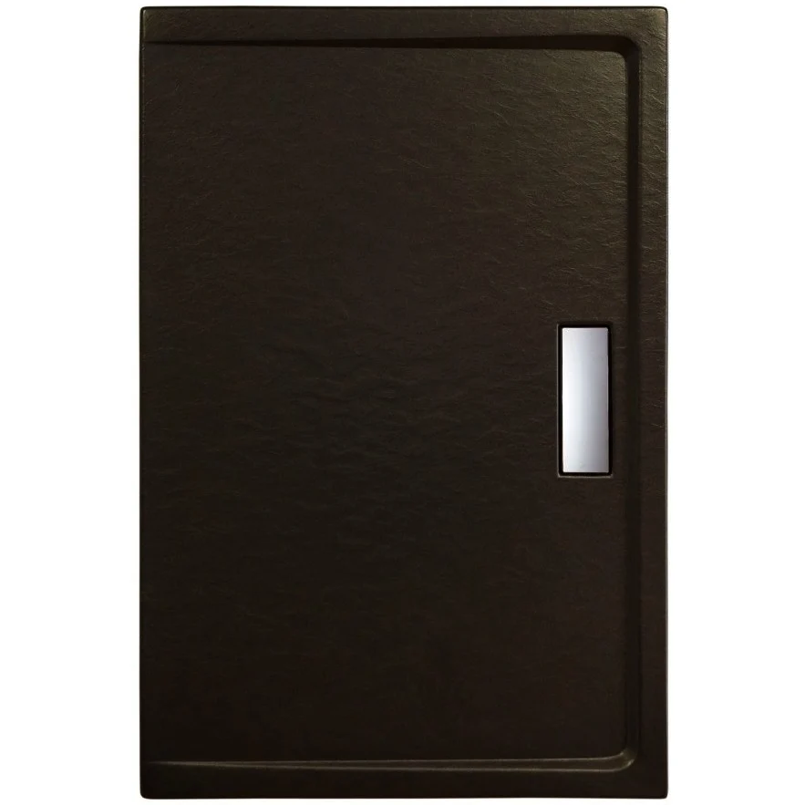 Cadita dus dreptunghiulara acril aspect piatra Belform Celesta Slim 120x80 cm, negru