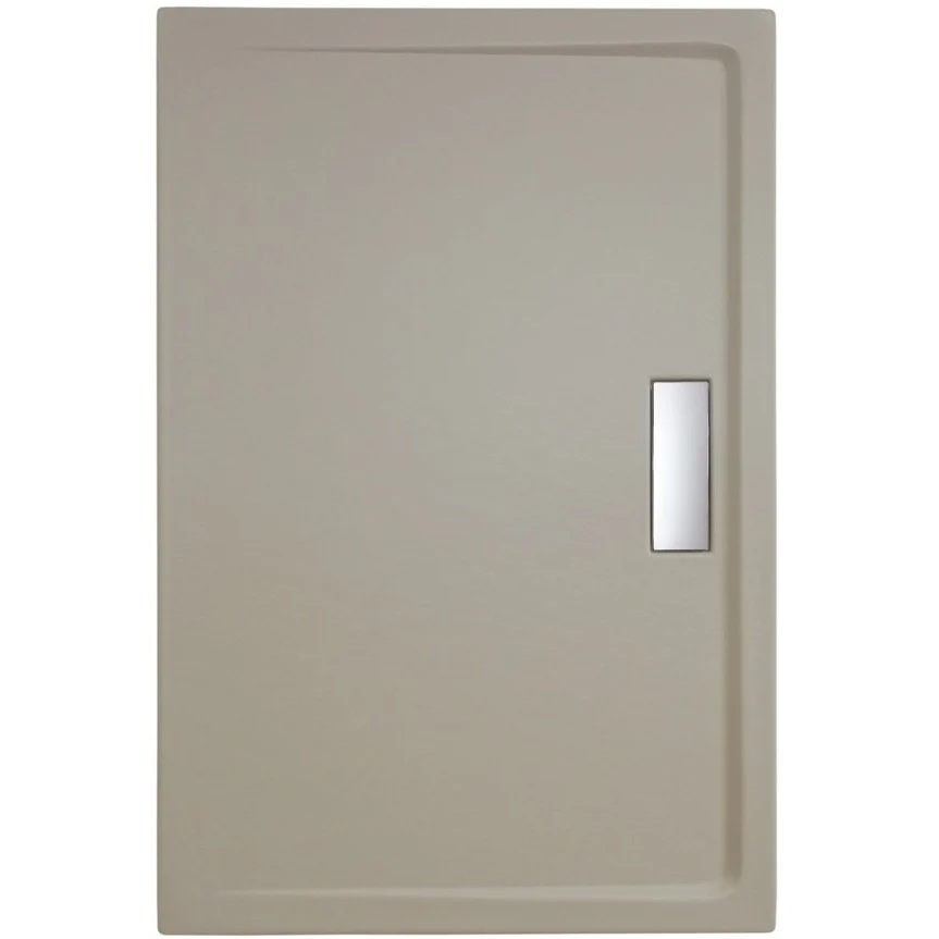 Cadita dus dreptunghiulara acril aspect piatra Belform Celesta Slim 120x80 cm, gri