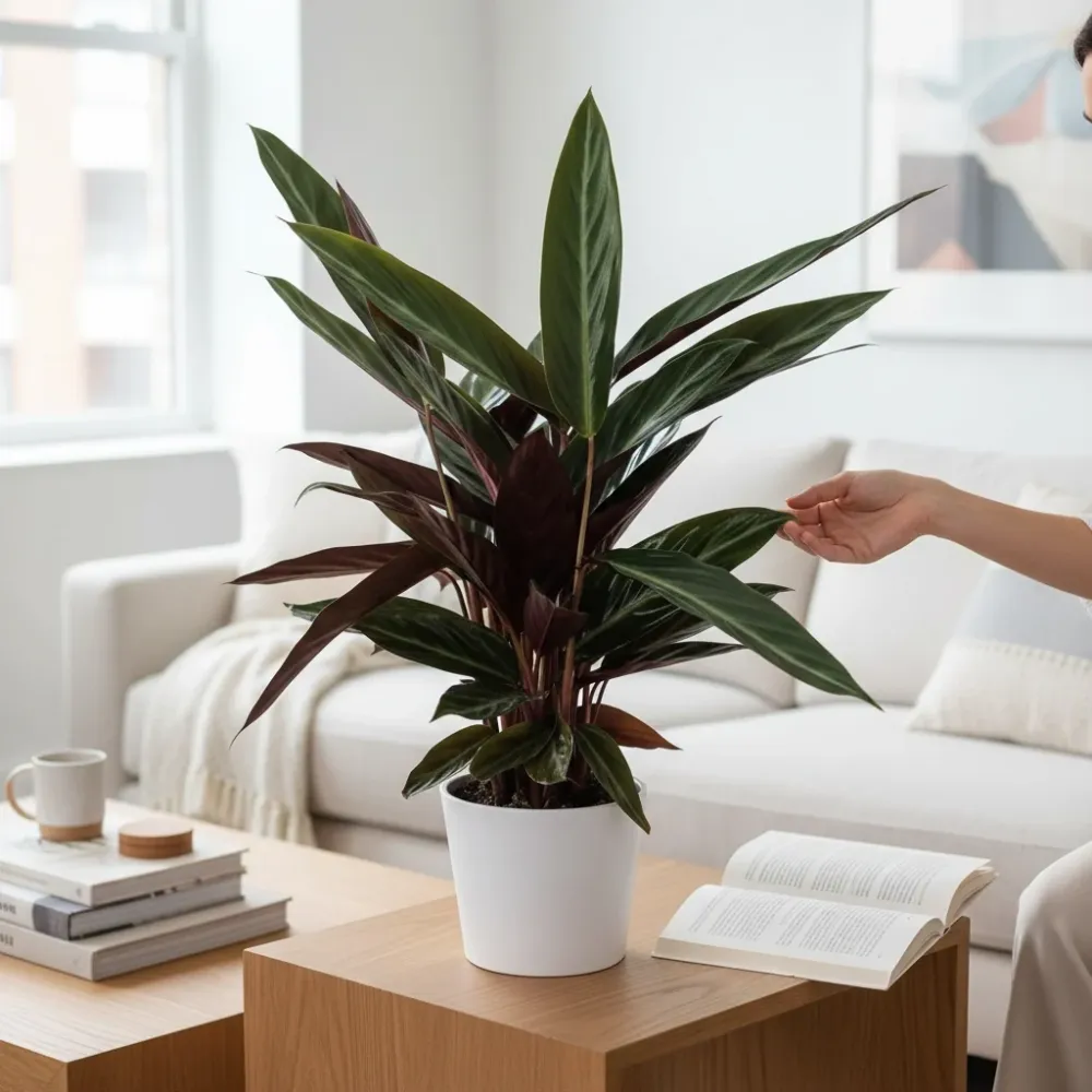 Stromanthe sanguinea – planta tropicala cu frunzis bicolor spectaculos