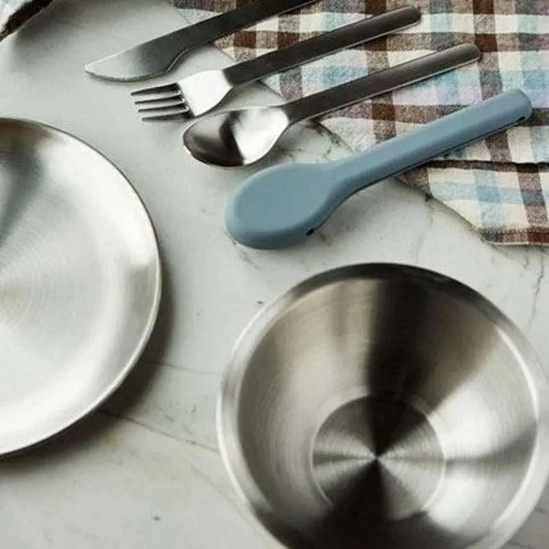 HAPS Nordic Farfurie Picnic - Metalic inoxidabil - 4-Pachet