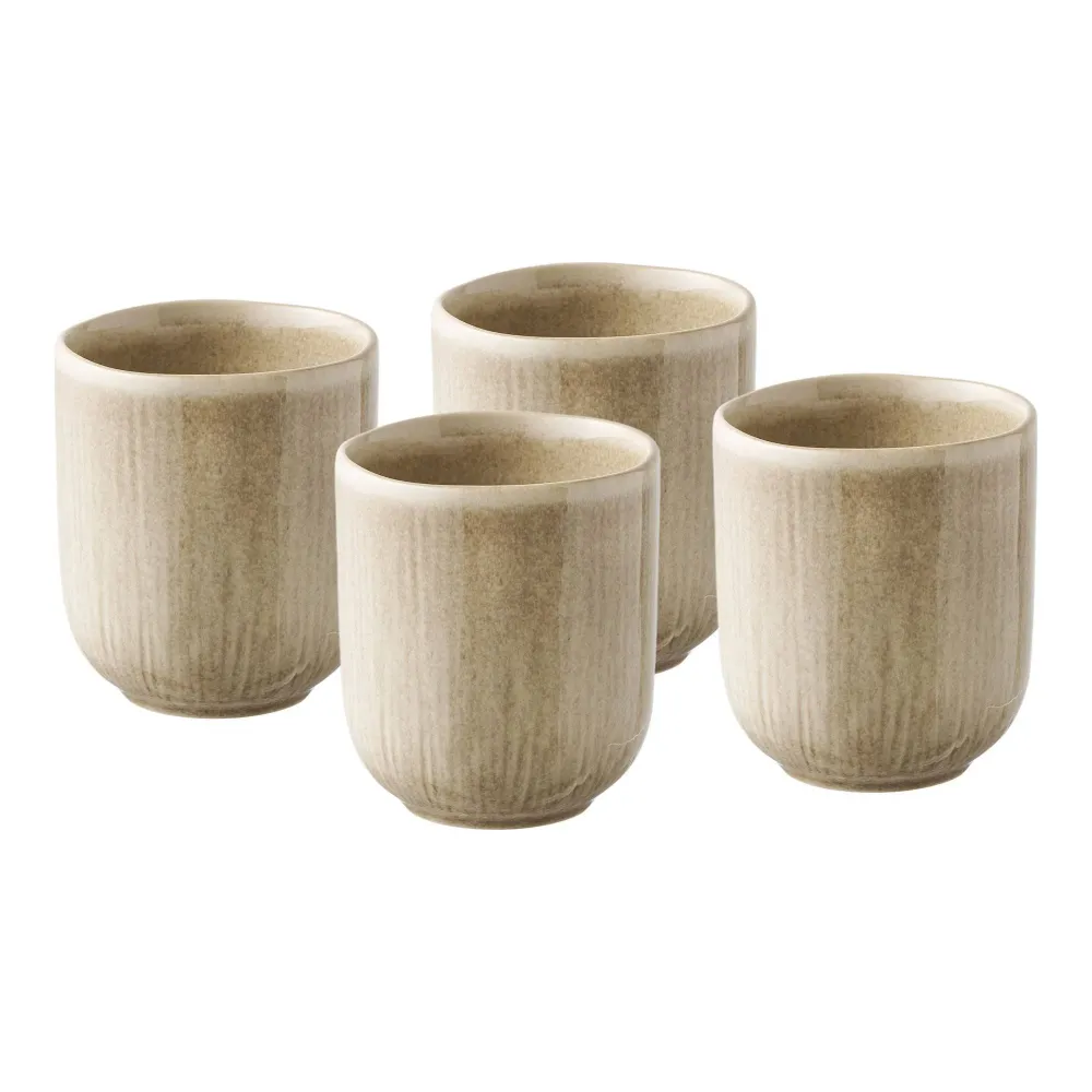 Viola Cana ceramica, bej ø8x9.5 cm, set de 4