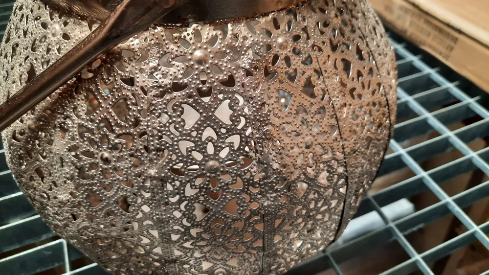 Felinar/ suport lumanare gold rose din metal 28 cm inaltime