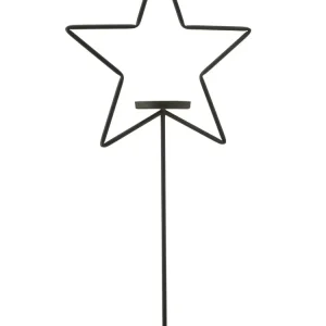 Suport pentru lumanare sau flori, model stea din metal, 66 cm