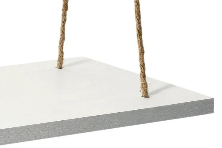 Suport suspendat din Mdf alb cu carlige de prindere, 90 cm