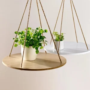Suport suspendat pentru flori Malio II, natur 56x50 cm