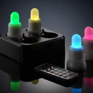 Set 4 lumanari LED reincarcabile Auraglow