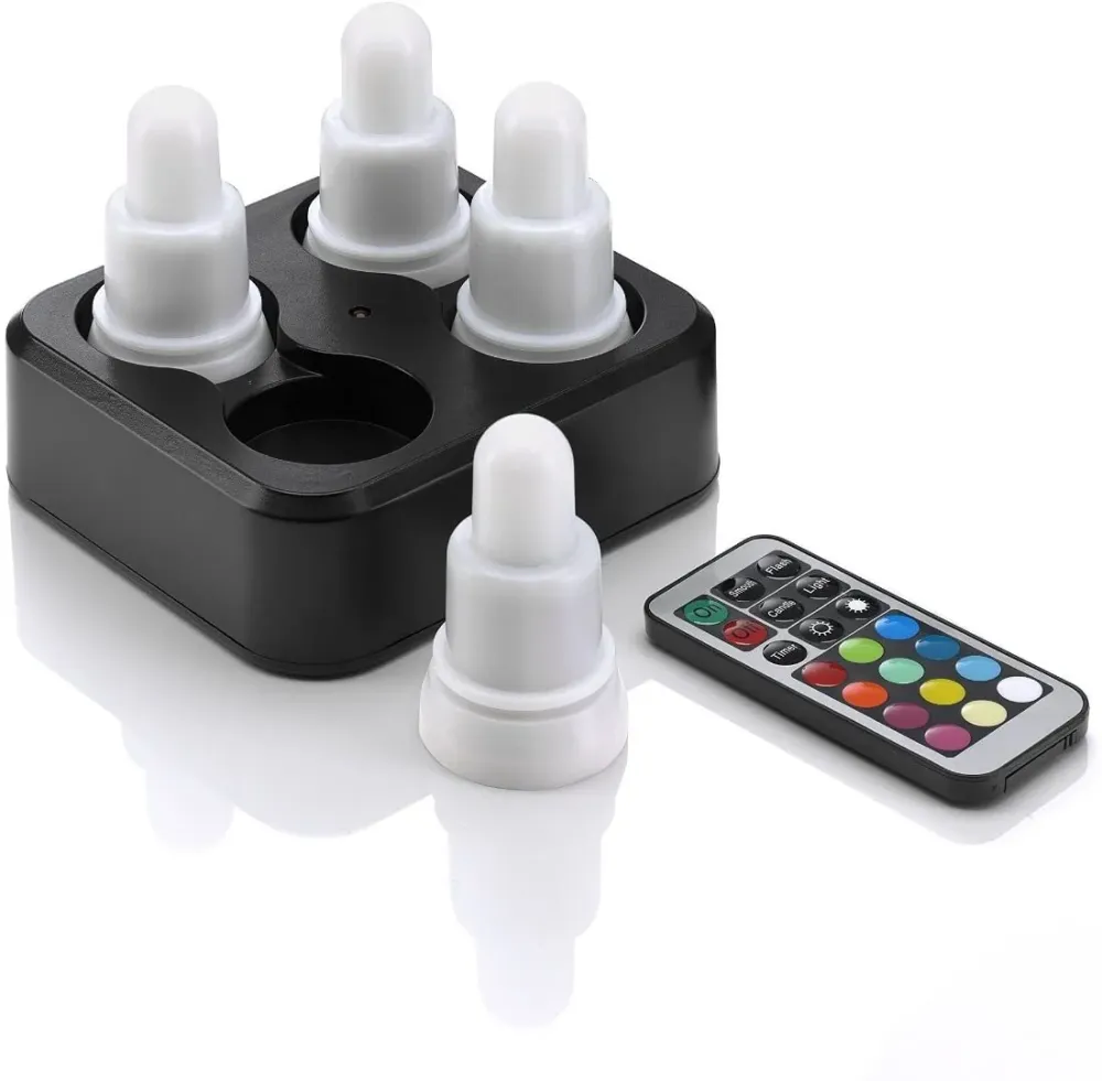 Set 4 lumanari LED reincarcabile Auraglow