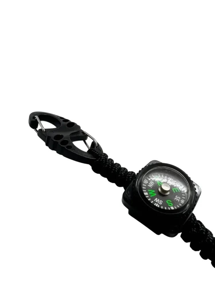 Carabina S Hook Paracord 275 cu Inel de Chei Theter Pathfinder Negru Drop Zone