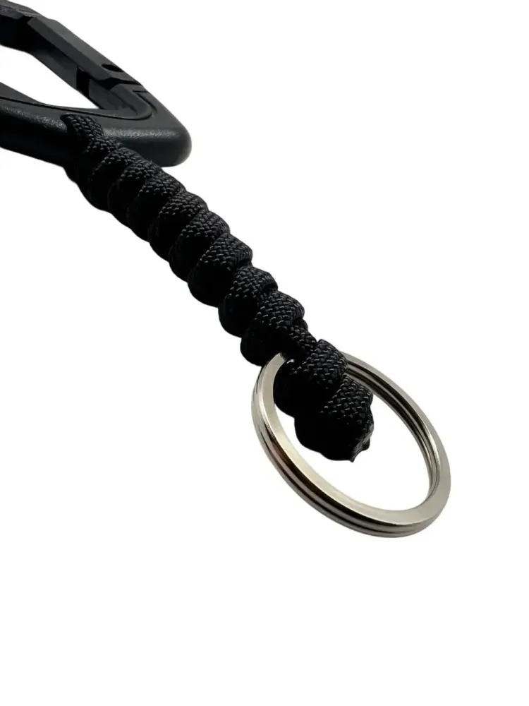 Carabina Polimer Paracord 550 cu Inel de Chei Theter Negru Drop Zone