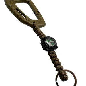 Carabina Polimer Paracord 550 cu Inel de Chei Theter Pathfinder Coyote Drop Zone