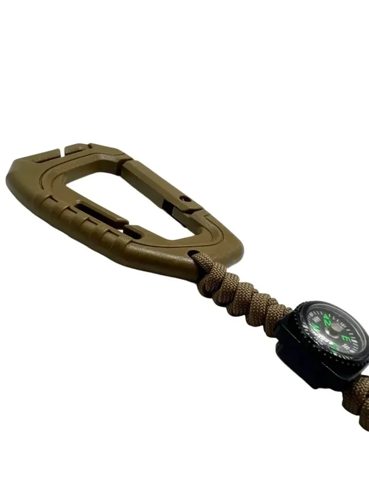Carabina Polimer Paracord 550 cu Inel de Chei Theter Pathfinder Coyote Drop Zone
