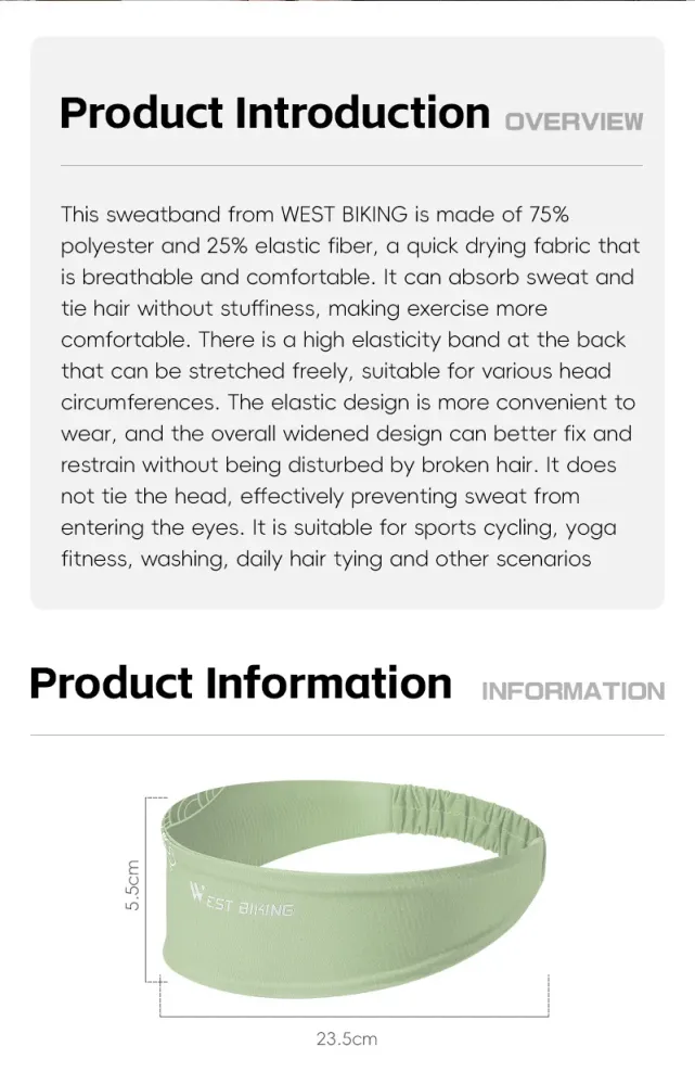 Bandeau sport WEST BIKING (anti-transpirație)