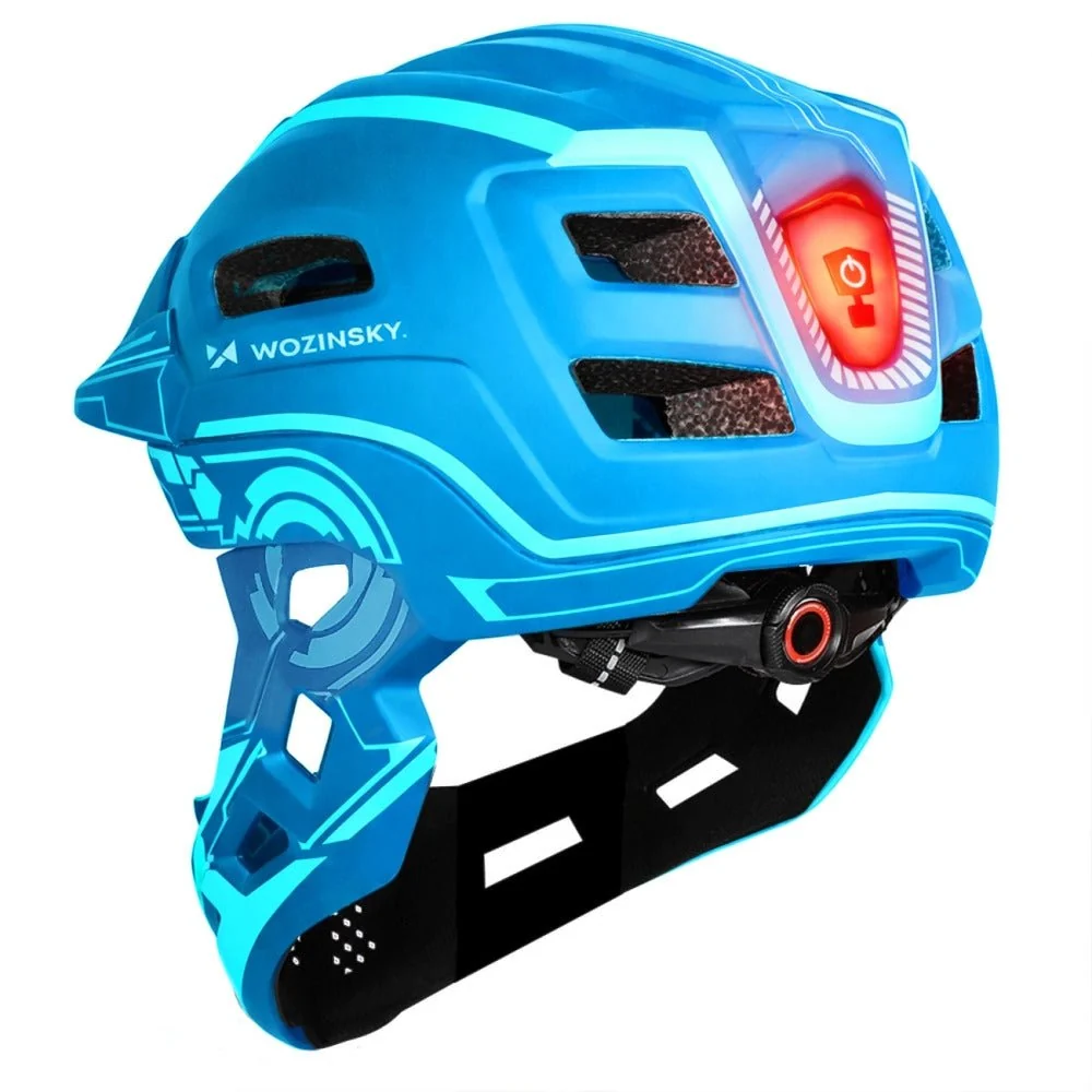 Cască de bicicletă integrală pentru copii cu lumină spate USB Wozinsky