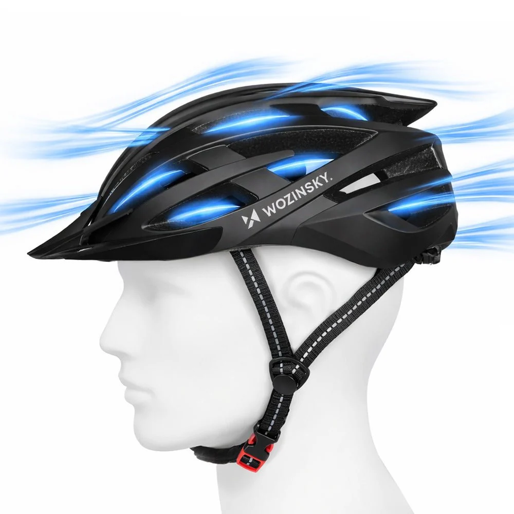 Casca de bicicletă all-terrain Wozinsky cu vizieră detașabilă și lumină USB 5