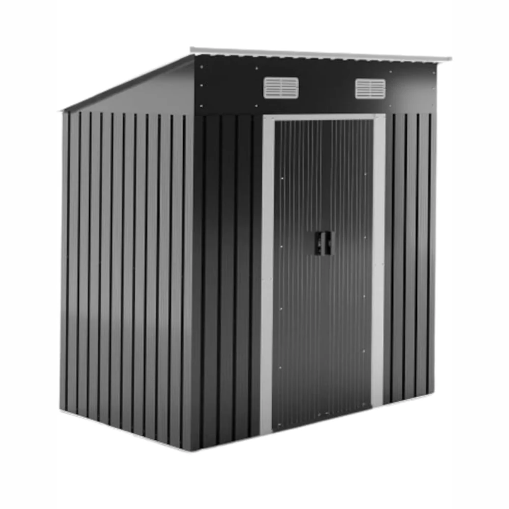 Casuta de gradina din otel galvanizat, antracit, 182 x 186 x 118 cm