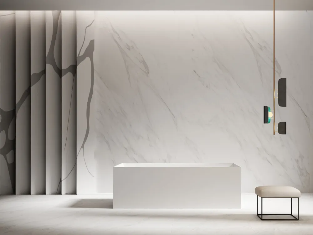 Cada de baie, freestanding, 1400x700x550 mm, din compozit, dreptunghiulara, alb mat, MonBlari