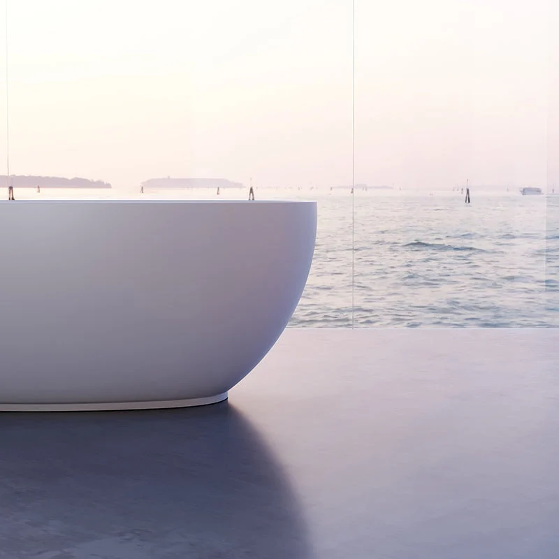 Cada de baie, freestanding, 1400x780x550 mm, din compozit, ovala, alb, MonBlari