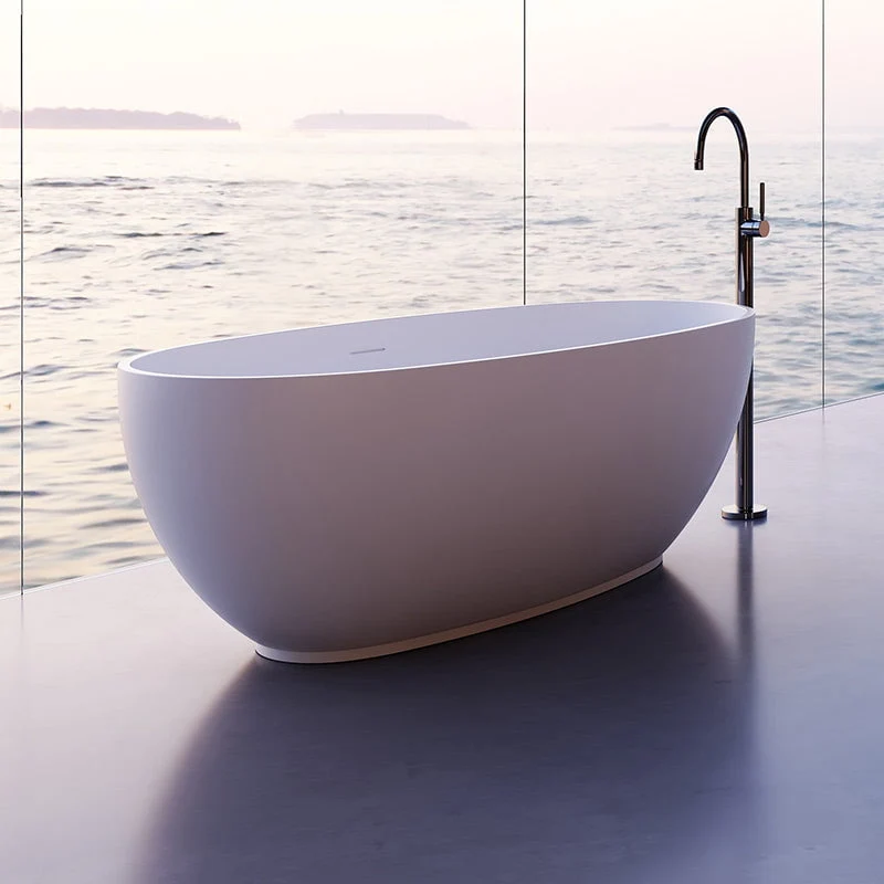 Cada de baie, freestanding, 1400x780x550 mm, din compozit, ovala, alb, MonBlari