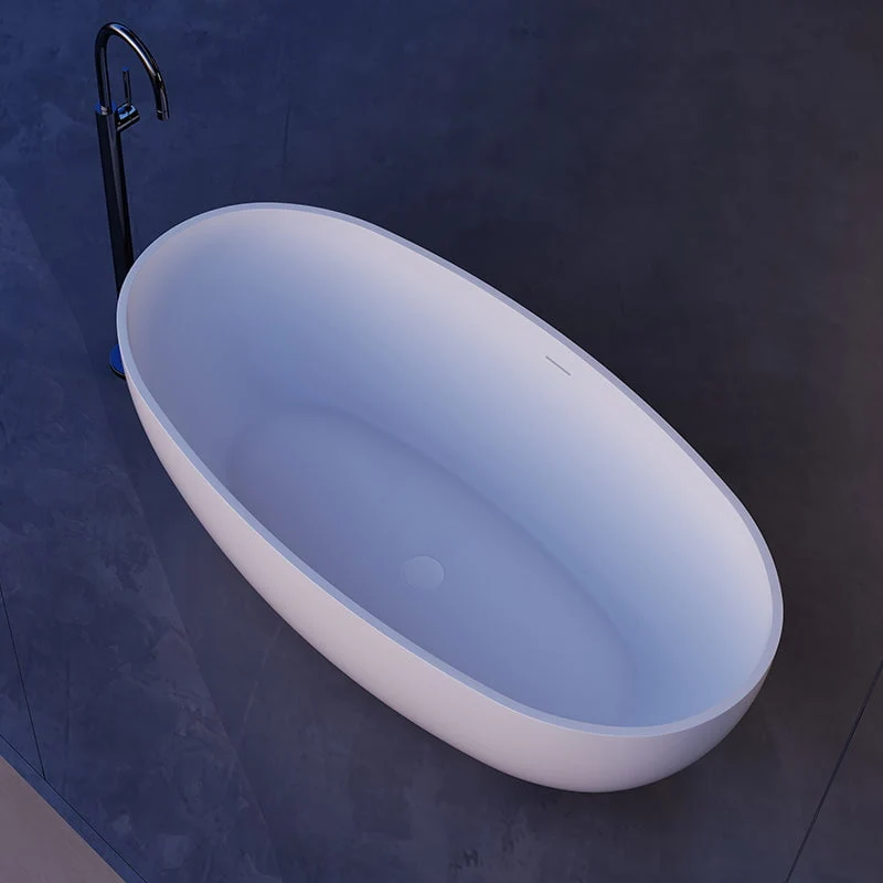 Cada de baie, freestanding, 1400x780x550 mm, din compozit, ovala, alb, MonBlari