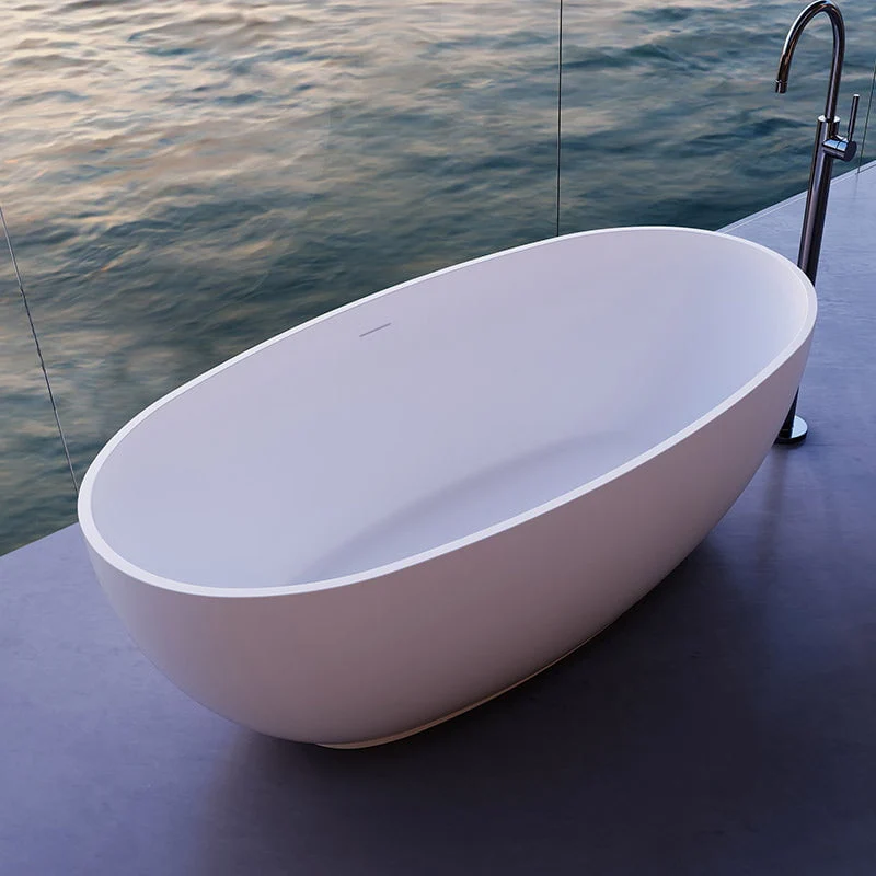 Cada de baie, freestanding, 1400x780x550 mm, din compozit, ovala, alb, MonBlari