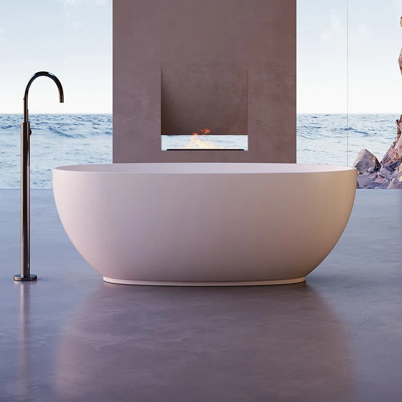 Cada de baie, freestanding, 1500x780x550 mm, din compozit, ovala, alb, MonBlari
